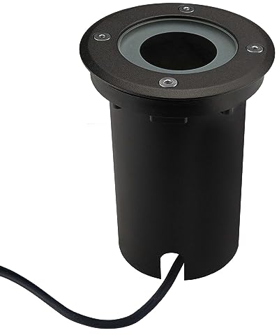 Ledvion - Foco de Suelo LED Redondo, IP67, Casquillo GU10, Cable de 1m, Lámpara Exterior, Iluminación de Jardín