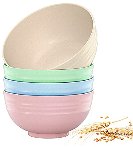 POTISTO Buy. Think. Grow® Unbreakable Cereal Bowls, Set of 4 Large 770ML, Lightweight Microwave & Dishwasher Safe, Eco-Friendly for Rice, Salad, Pasta, Noodles, Soup