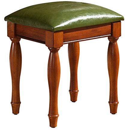 Luxus Soft Piano Hocker Frisierkommode PU-Leder-Piano Hocker amerikanische Guzheng Drum Maniküre Stuhl aus Holz Klavier-Tastatur-Hocker Gepolsterter Sitz (Grün 38x31.8x42cm)