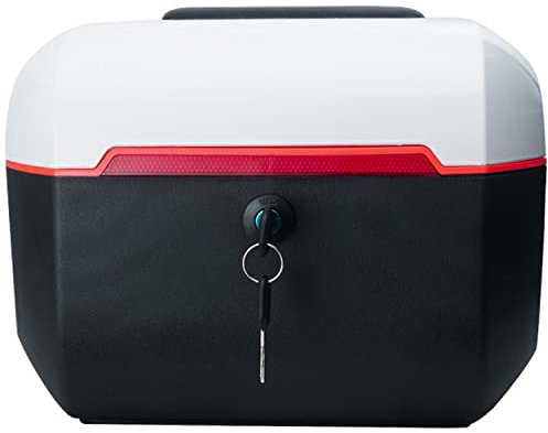 SEVEEZ Motorradkoffer Topcase Universal Motorrad Helmkoffer Motorroller Top Box Heckkoffer Gepäckbox Tastensperre Gepäcklagerung Mit Montagezubehör (Color : White, Size : 35x32x26.5cm)
