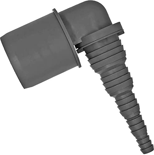 MegaHaustechnik HT Universal Schlauchanschlußwinkel mit Steck-Ende für DN40 Rohrmuffe, mit Schlauchtüllen Außendurchmesser 10 12 14 21 26 mm Adapter Übergang Anschluss Abwasser Rohr Abfluss Ablauf