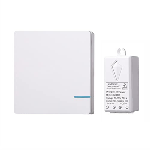 Lancoon Kit Interruptor De Luz Con Mando A Distancia, Inalámbrico Sin Cableado No Requiere WiFi Largo Alcance Para Luces De Casa Lámparas LED Bombillas Electrodomésticos