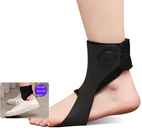 Órtesis de caída de pie, soporte de férula de órtesis de tobillo AFO, almohadillas de asistencia correctoras de soporte de caída de pie ajustables, para zapatos de trazo de hemipleia para caminar, ali