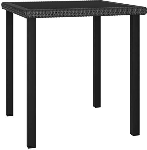 BaraSh Mesa de Comedor para jardín ratán sintético Negro 70x70x73 cm Mesa terraza Exterior Mesa de Comedor jardín Mesa Jardin Exterior Garden Table mesas terraza