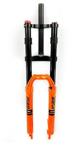 LHHL 26/27.5/29 Inch Travel 130mm MTB Air Suspension Fork 1-1/8 Straight Tube QR 9mm Double Shoulder Manual Lockout Ultralight Mountain Bike Front Forks (Color : Orange, Size : 27.5 inch)