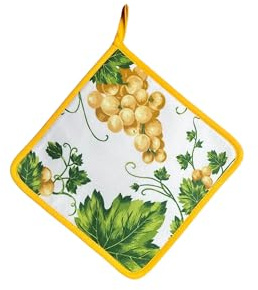 BOTTARO Presina Quadrata A Fantasia In Panama Di Cotone Mercerizzato 100% (VITE GIALLA)