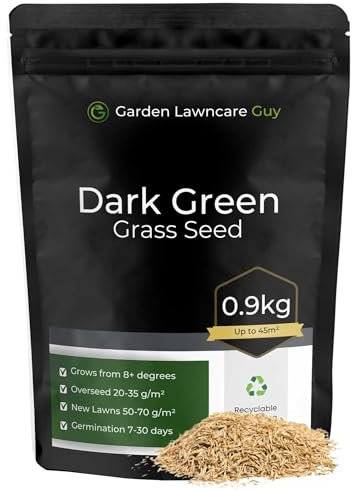 Dark Green Lawn Seed - Grass Seeds for a Green Lawn All Year Round - Hard Wearing & Fast Growing Mix - Garden Lawncare Guy