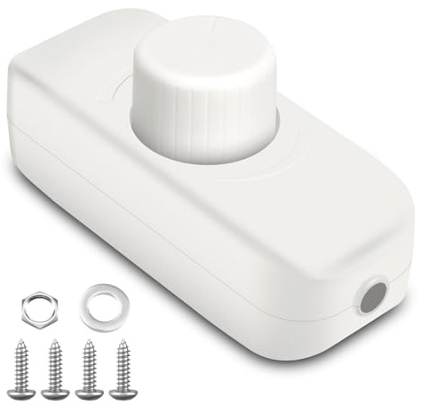 VIPMOON Dimmschalter LED und Schalthebel Ein-/Aus-Inline-Dimmschalter 12V | 220-240V Dimmer Stehlampe 3-100W Für Glühbirnen/Halogenlampen,kann Erdungskabel