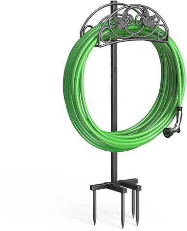 iRhodesy Supporto per Tubo da Giardino 109,5 cm, Stabile Autoportante in Metallo Rimovibile per Uccelli, Prato e Giardino
