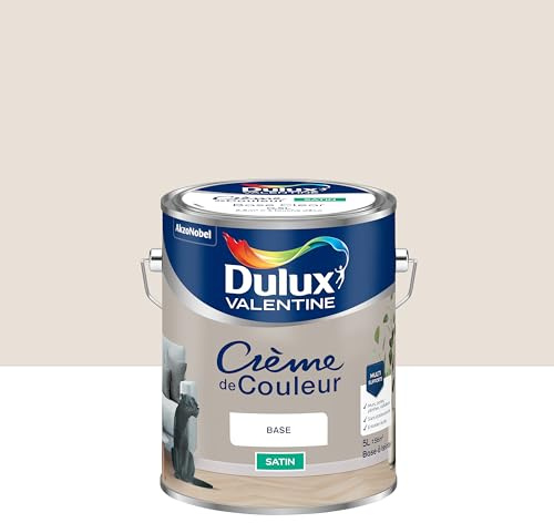 Dulux Valentine Crème de Couleur - Peinture multi-supports intérieure - Satin Lin Brut 5 L