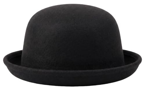 ASTRQLE Pork Pie Hut aus Filz für Herren/Damen, Filz, Bootsfahrer, Porkpie-Hut, kurze Krempe, Fedora-Hut (schwarz), Schwarz , M