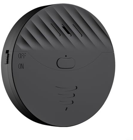 HpLive WiFi Smart Home Glasbruchsensor Alarm, Glasbruchsensor für Tuya Vibrationssensor Alarm 130dB für Garage/Lager(Black)