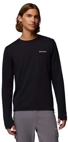 Columbia Tech Trail Utility Warm LS Crew Knit Top, Materiale traspirante, Controllo degli odori, Fori per i pollici, Poliestere riciclato, UPF 50 - da uomo