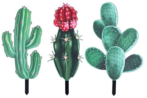 Piquet de Jardin en Forme de Cactus, Piquet de Cactus en Acrylique, Arrangement Floral, Carte de Cactus Décorative, Décoration Extérieure de La Maison, Piquet de Cactus de Jardin