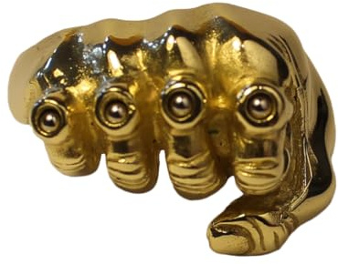 Fist & Knuckle Duster Ball Bearing Ring Jewellers Bronze Dipped in 9ct Gold