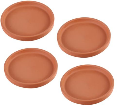 YARNOW Lot De 4 Soucoupes pour Pots De Fleurs en Argile Rouge De 18 Cm Robustes Et Adaptées Aux Plantes Dintérieur