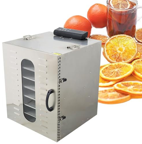Essiccatore Per Alimenti Per Carne Secca, Essiccatore Per Frutta E Verdura In Acciaio Inossidabile Da 15 Vassoi, Controllo Della Temperatura Da 86 A 194 ℉ E Timer Da 24 Ore,220V
