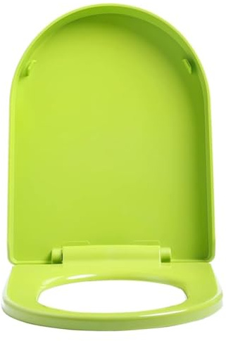 Soft Close Toilet Seat with Adjustable Hinges D/U Shape Toilet Seat Cover Quick Release for Easy Cleaning Simple Top Fixing Toilet Lid Green