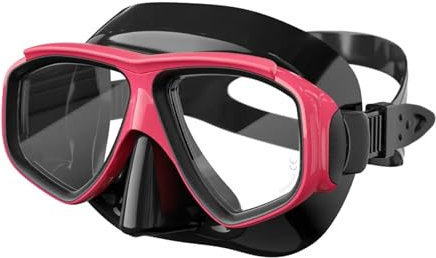 EHYSYN Schnorchelmaske Schwimmen Tauchen Maske wasserdichte Silikon Brille Schwimmbrille UV Schutzbrille Scuba Masken Schnorcheln Taucherbrille(Black-PINK-MASK)