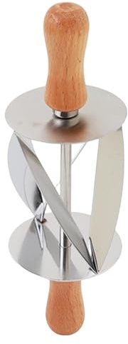 Roller De Masa Croissant - Croissant Cutter | Cortador De Galletas Croissant, Cortador De Masa De Acero Inoxidable, Cortador De Rodillos Con Mango, Herramientas De Horno De Cocina Para Cortar Masa, Ha