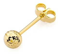 MARKO Einzelner Ohrstecker aus 14K Echtgold 585 – Kugel Ohrring Damen – Gold Ohrschmuck Einzelstück für Frauen & Mädchen – Klassischer Stecker Verschluss – Kein Paar