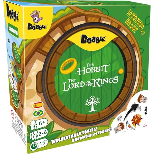 Asmodee, Dobble: Herr der Ringe, Kartenspiel, für Familie, Alter +6, 2–8 Spieler, Spiele bis zu 15 Minuten