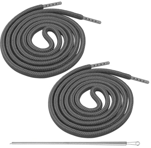 Azlanway cordón para sudaderas con capucha y pantalones de jogging, 2 unidades de cordón gris, 160 cm, con extremos de metal