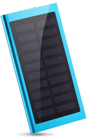 Banque d’Alimentation Batterie Externe de Banque d’Alimentation Solaire 20000Mah Chargeur Portable Double USB avec lumières LED Batterie de Secours de Camping Mince pour Smartphones, tablett