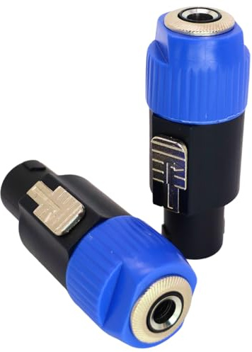 Vidsmow Speakon to 1/4 Inch TS Adapter Cable (2-Pack), NL4FC Male to 6.35mm Mono Female Audio Converter for Connecting Amplifier, Mixer, DJ Gear to 4 Pole Audio Speakon Cable, Speaker or PA System