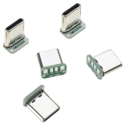 Lerpwige 5pieces 16 pin USB C tipo maschio maschio e connettori di presa 3 A velocità di ricarica di corrente USB pezzi di ricambio adattatore per cavi computer