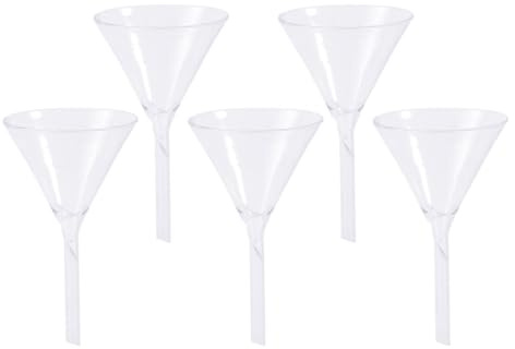 TOYZFRIENDY 5 piezas Embudo de Vidrio Triángulo para Laboratorio Química Reutilizable Ligero y Resistente para Líquidos y Sólidos