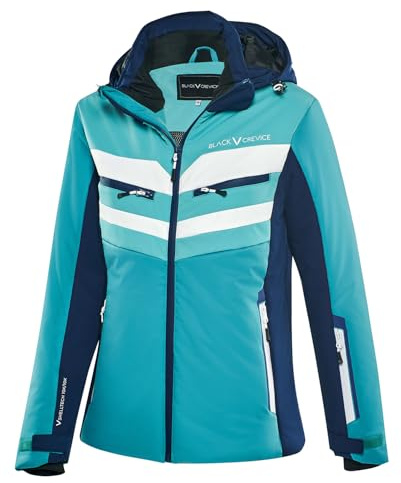 Black Crevice Damen Skijacke I Wasserdichte & Winddichte Winterjacke Damen (10.000 mm) I Atmungsaktive Ski- & Outdoorjacke mit Schneefang & abnehmbarer Kapuze I Warm & funktional