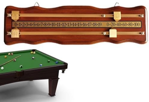 Billard Scoreboard, Holz Billard Scorer Scoreboard, leicht zu lesende Sportanzeigetafel, wiederverwendbarer Punktezähler für 2 Spieler, Fußball