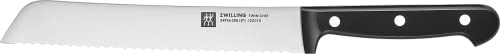 ZWILLING Twin Chef Brotmesser, Klingenlänge: 20 cm, Klingenblatt mit Wellenschliff, Rostfreier Spezialstahl/Kunststoff-Griff im Nietendesign, Schwarz