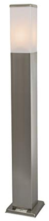 Qazqa Modern außen Pollerleuchte, Wegeleuchte, Pollerlampe für den Garten - Malios - Silber Farbe, max. 60W, Geeignet für LED, 80cm, IP44, Rechteckig