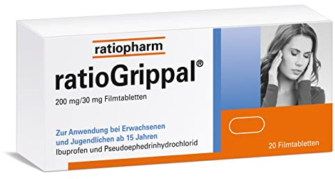 ratioGrippal 200 mg/30 mg Filmtabletten: Das Multitalent gegen Schnupfen in Verbindung mit Schmerzen und/oder Fieber - Filmtabletten mit 5-fach Wirkung, 20 Stück