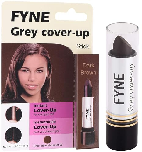 FYNE Root Touch Up Cover Stick - Instant Dark Brown Grey Hair Cover Up - Magic Retouch Temporary Hair Colour for Men & Women