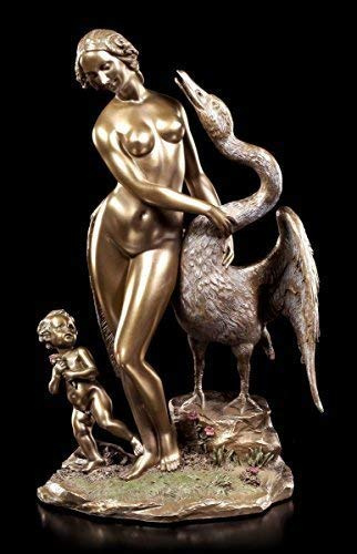 Leda und der Schwan Figur nach Leonardo da Vinci | Bronze-Optik Veronese Skulptur Statue Zeus