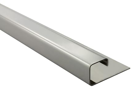 20x Quadrat-Profil Edelstahlschiene Fliesenprofil Fliesenschiene Edelstahl V2A L250cm 12mm glänzend