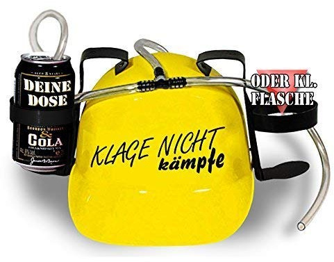 Trinkhelm Spaßhelm mit Print - Klage nicht kämpfe - 51657 Farbe gelb