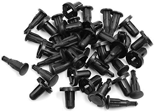X AUTOHAUX 10 Stück 10 mm Loch Schwarz Auto Kotflügel Stoßstange Kunststoff Nieten Push Pin Clips