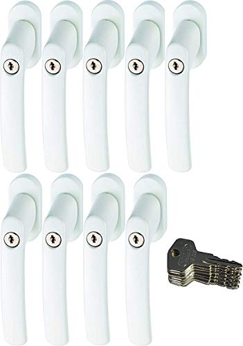 ABUS FG200 W SB abschließbarer Fenstergriff, weiß im Set 9 Stück