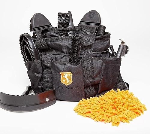 Horsecode Putztasche mit Inhalt schwarz 10-teilig