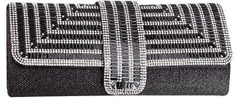 MEGAUK Damen Strass Glitter Clutch, Bankett Handtasche, Glänzend Kleidertasche, Umschlag Envelope Tasche, Unterarmtasche mit Kette für Hochzeit Wedding Ball Bankett Prom Party