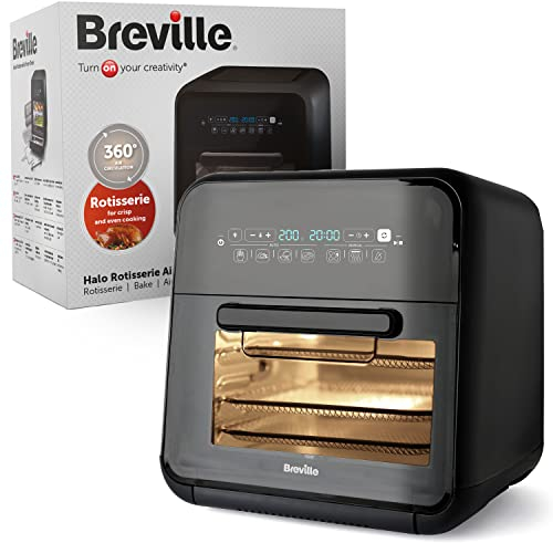 Breville Halo Rotisserie Air Fryer | Digital Extra Large Air Fryer Oven | Fry, Bake & Dehydrate | 2000 W | Energy Efficient | Black and Grey [VDF127]