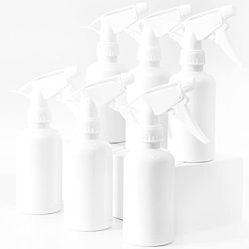 Youngever Confezioni da 6 Plastica Spray Vuoti Bottiglie 250ml, Bottiglia Spruzzo, Flacone Spray per Capelli e Soluzioni di Pulizia (Bianco)