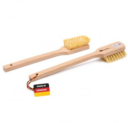 2 Holz Stielbürsten 430mm Langstiel Reinigungsbürsten Synthetik Borsten | Reinigungsbürsten, Langstiel-Schrubberbürsten, MyprenFibre-Borsten, Buchenholz, 43cm Länge