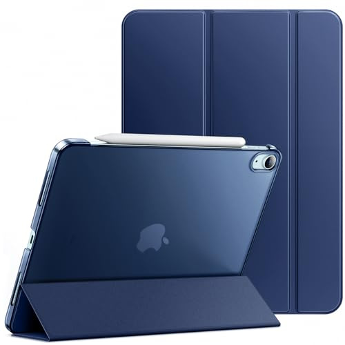 JETech Coque pour iPad Air 11 M4/M3/M2 & iPad Air 5, Marine | Pour iPad Air 2026/2025/2024/2022 Modèle, Étui Housse Dos Translucide Fin, Support 3 Volets, Veille/Réveil Auto