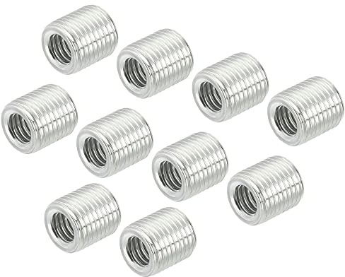 sourcing map 10 Stück Gewindeeinsätze Einsatz M10 Stecker auf M6 Buchse Adapter 10mm lang Rohrverschraubung Umwandlungshülsen Reduzierstück Gewindereparatursatz