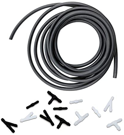 Windshield Washer Hose Kit, 4 Meter Washer Fluid Hose with 12 Pcs Hose Connectors, Suitable for Most Car Windshield Washer Tubing